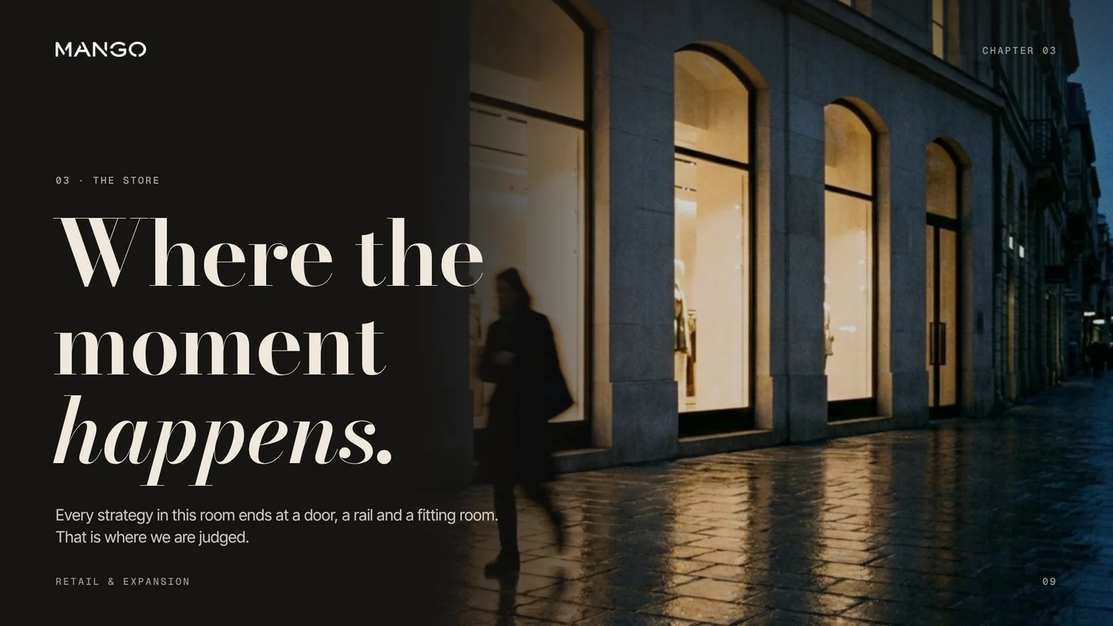 Mango keynote slide: Where the moment happens