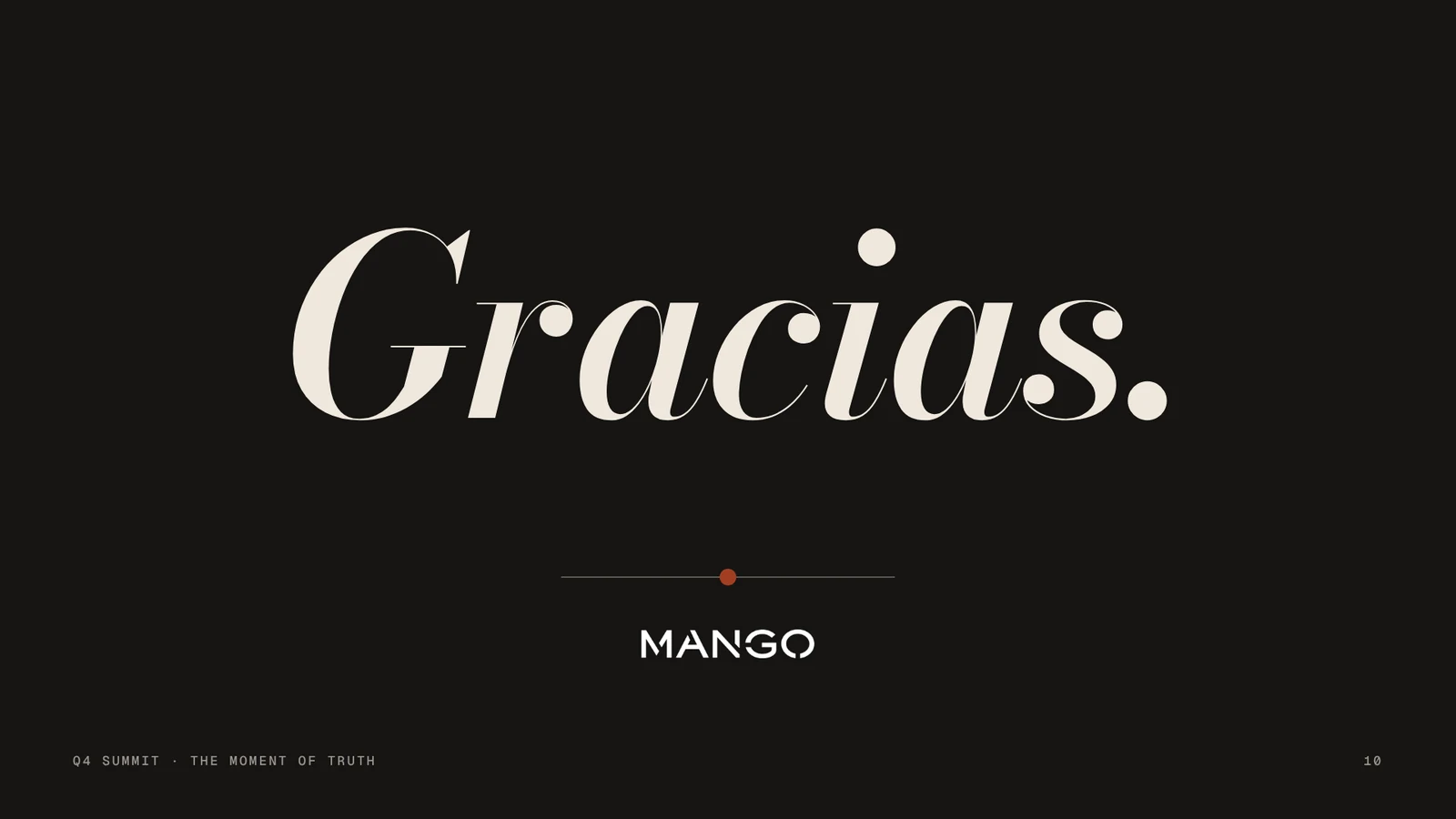 Mango keynote slide: Gracias